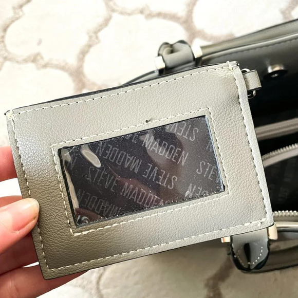 Steve Madden Leather Quilted Purse Bag w/ Card  Wallet - Picture 7 of 8